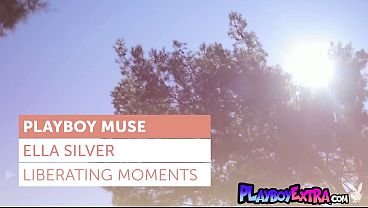 Awesome big tits British blondie Ella Silver presenting hot striptease