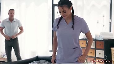 Big tits babe giving client a full nuru massage experience